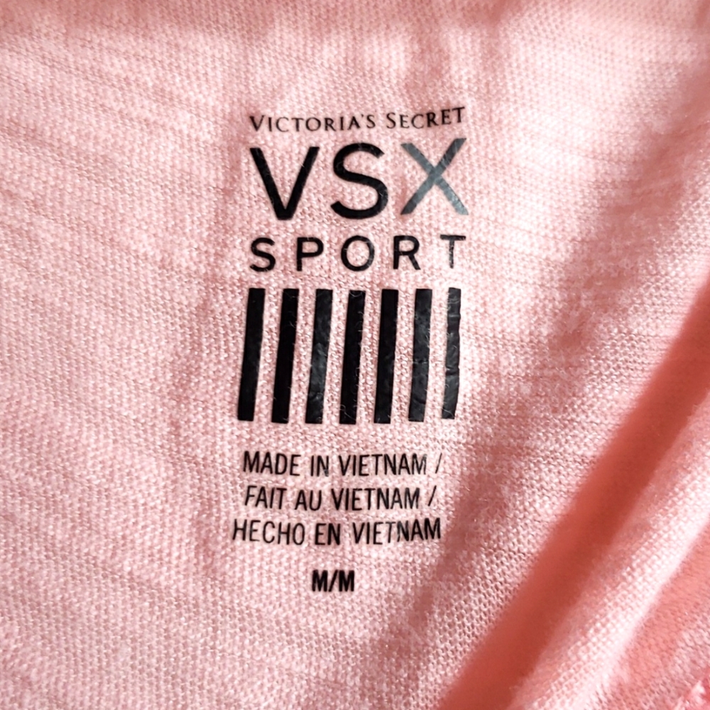 VICTORIA'S SECRET SPORT VSX WORKOUT T-SHIRT LIGHT CORAL SIZE MEDIUM - Picture 4 of 5